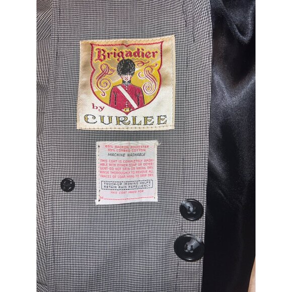 Vintage Brigadier by Curlee Men’s 42L‎ Trench Coat– Rain Repellent, Houndstooth - Picture 4 of 14